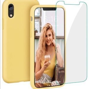 iPhone XR yellow cases with screen protector
